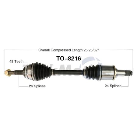 Surtrack Axle Cv Axle Shaft, To-8216 TO-8216